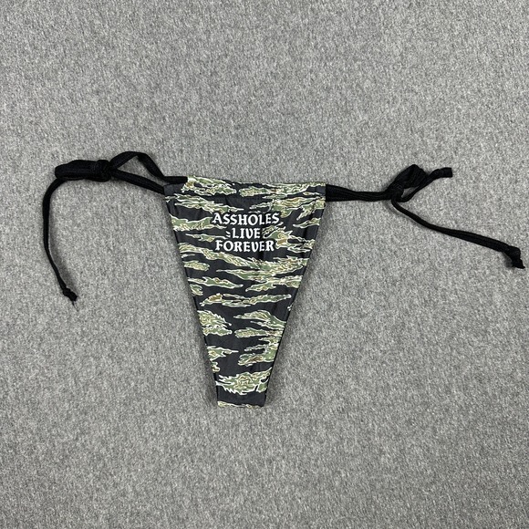 assholes live forever Other - As*holes Live Forever Tiger Camo Thong Side-Tie G-String Bikini Bottom Panty OS